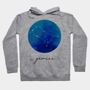 Gemini Zodiac Watercolor Constellation Hoodie